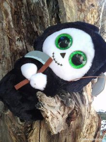 Altes Spielzeug: Grimm Beanie Ty - Peluche de colección - la muerte con su guadaña - Extraño y muy escaso
